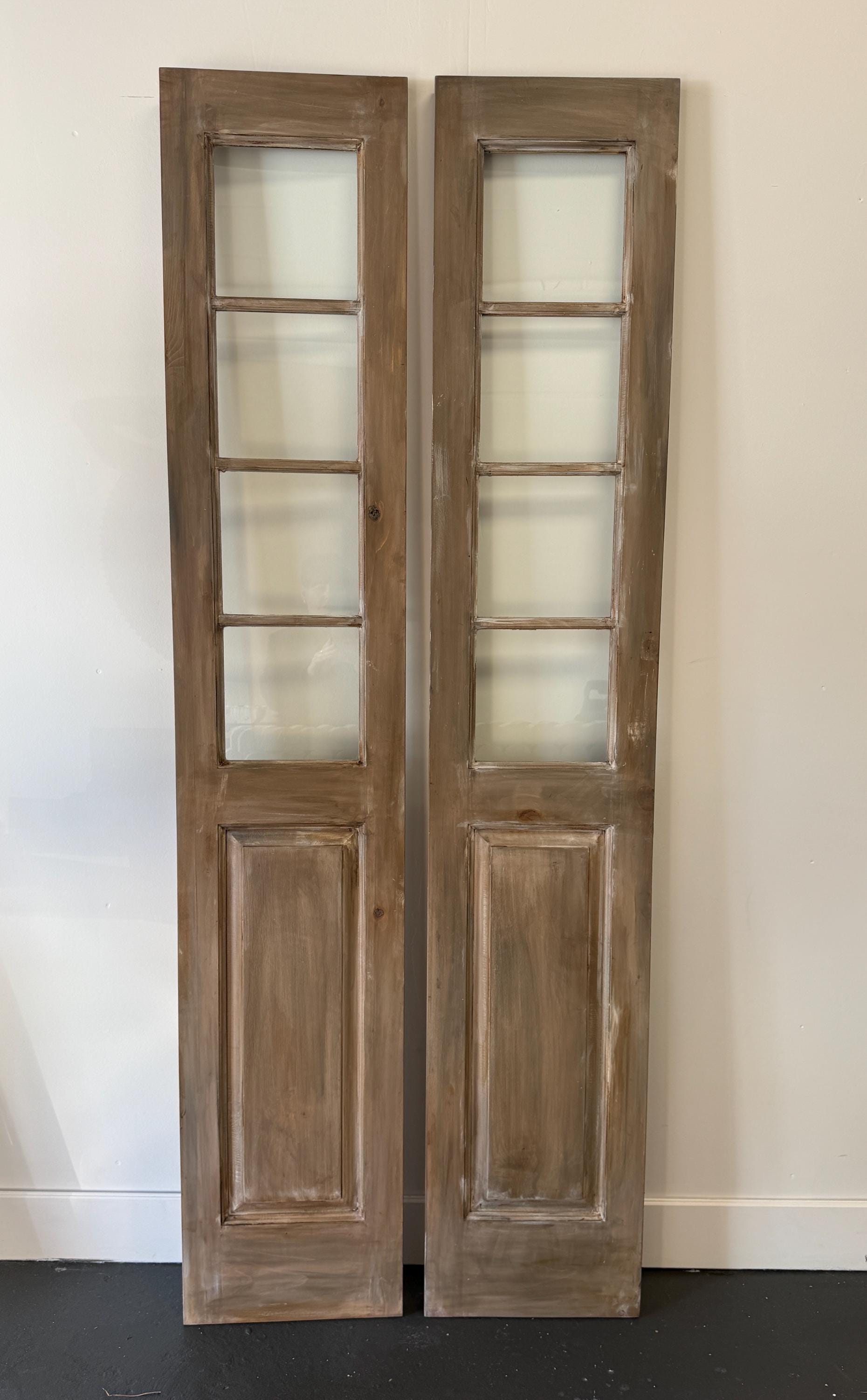 Custom Glass French Door, Four Lite Solid Wood, Antique Replica