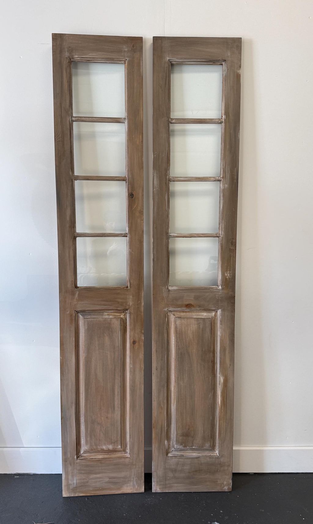 Custom Glass French Door, Four Lite Solid Wood, Antique Replica