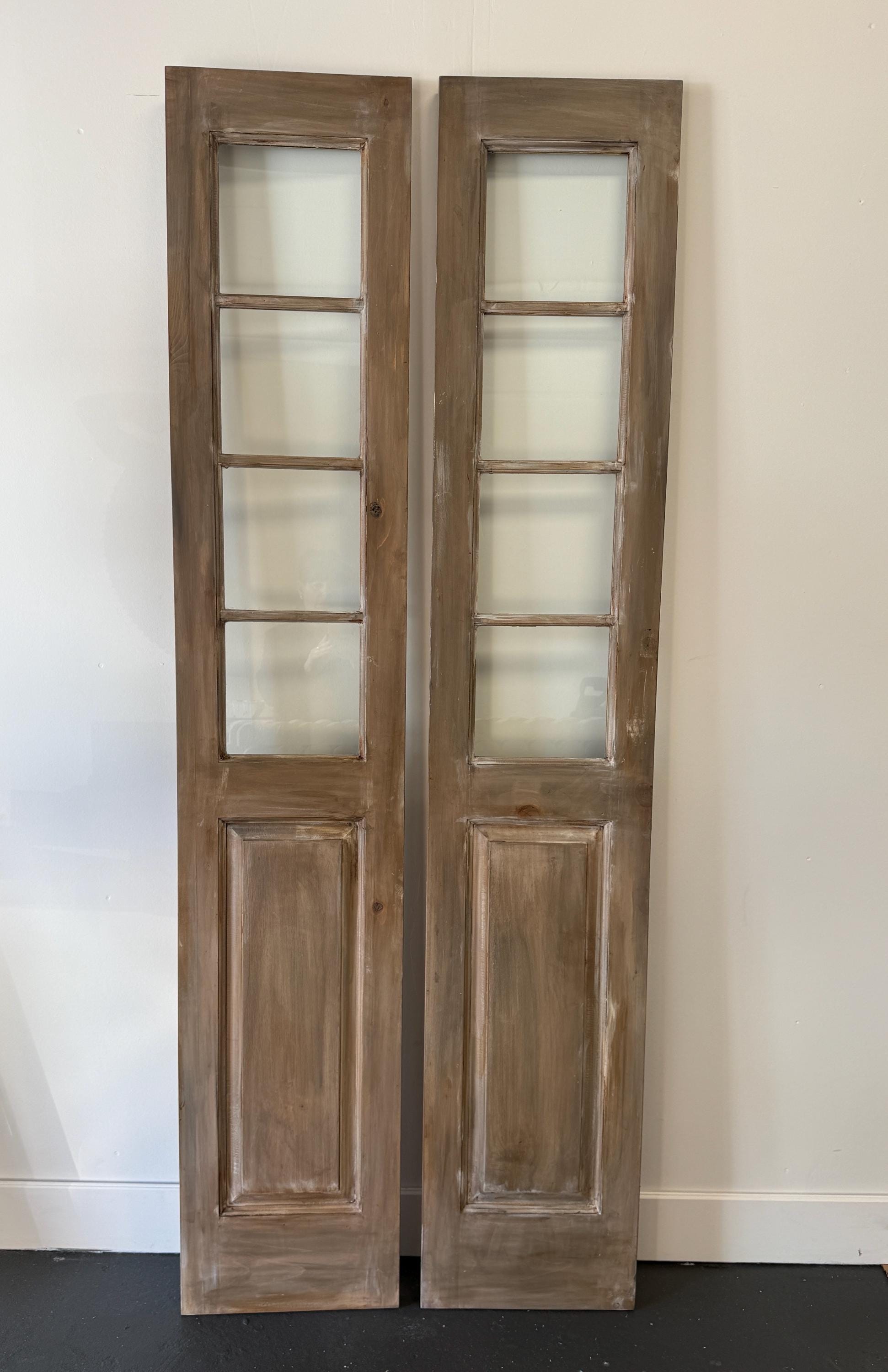 Custom Glass French Door, Four Lite Solid Wood, Antique Replica