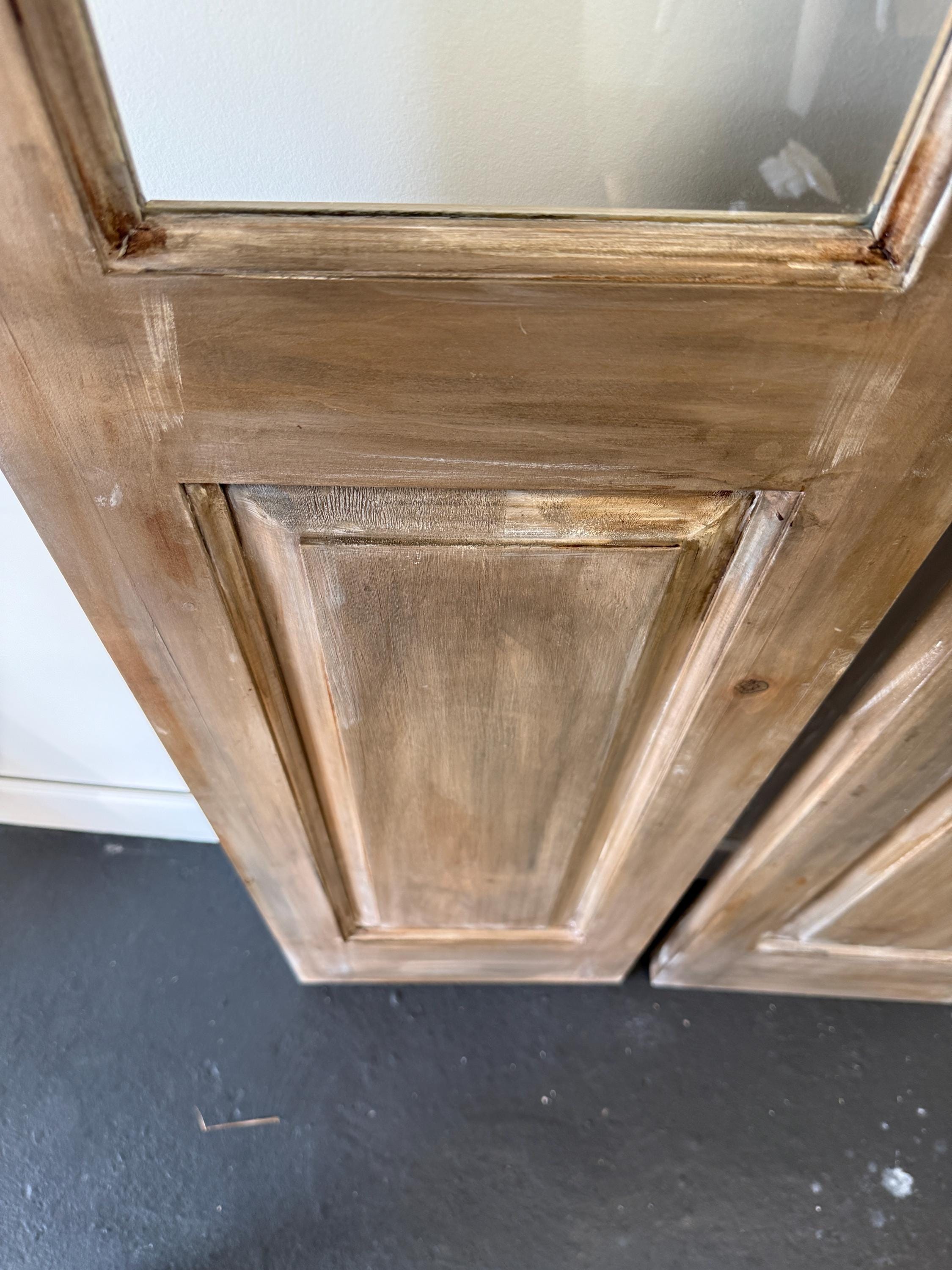 Custom Glass French Door, Four Lite Solid Wood, Antique Replica