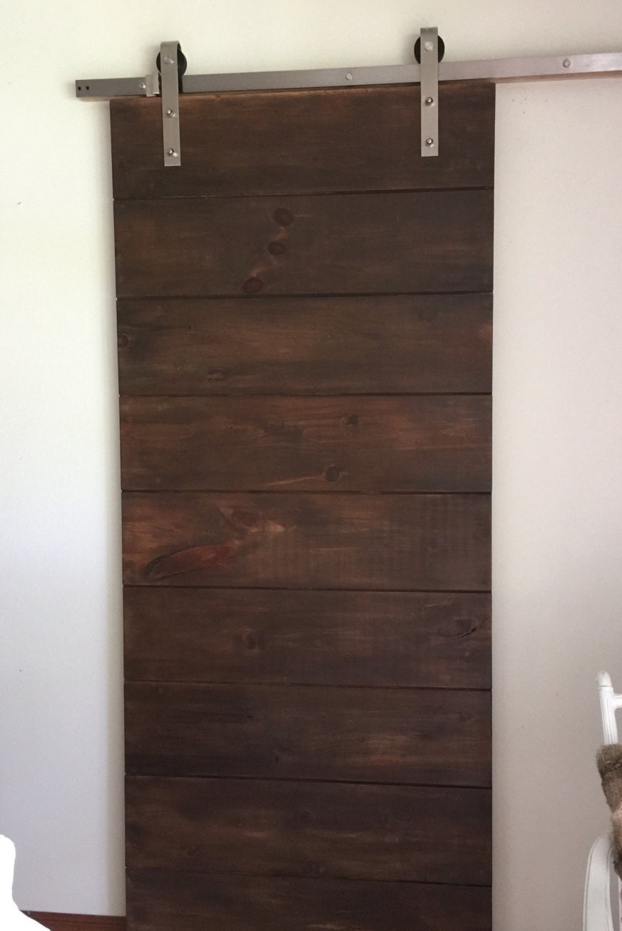 Rustic Horizontal Plank Sliding Barn Door, Custom Design