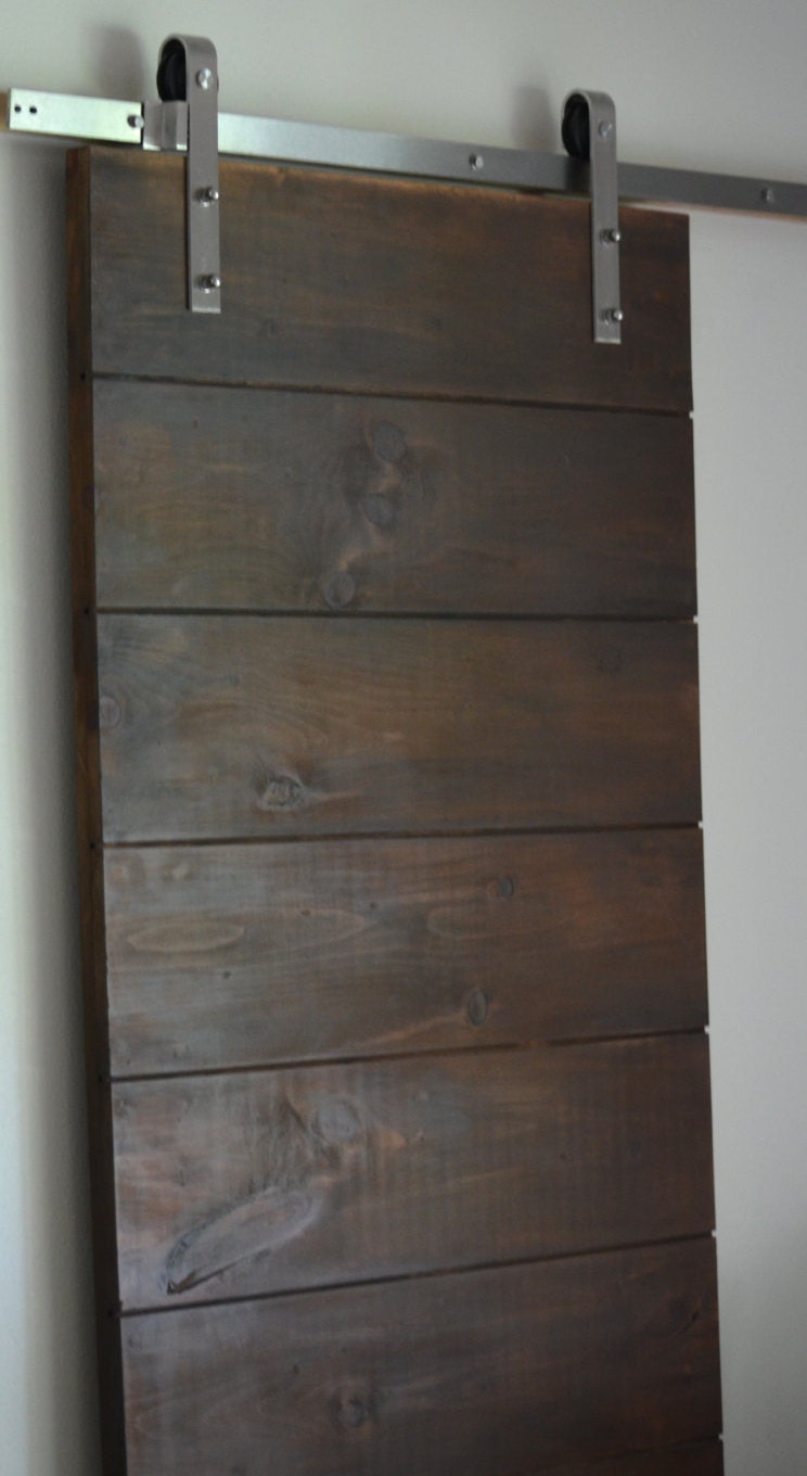 Rustic Horizontal Plank Sliding Barn Door, Custom Design