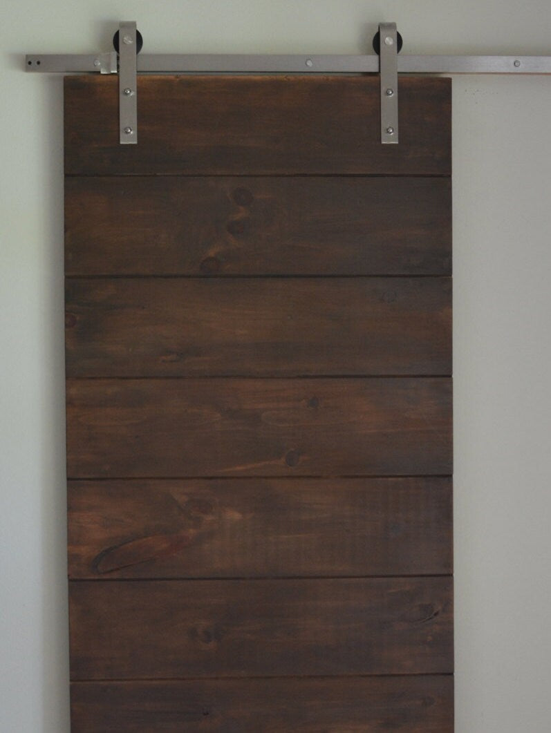 Rustic Horizontal Plank Sliding Barn Door, Custom Design