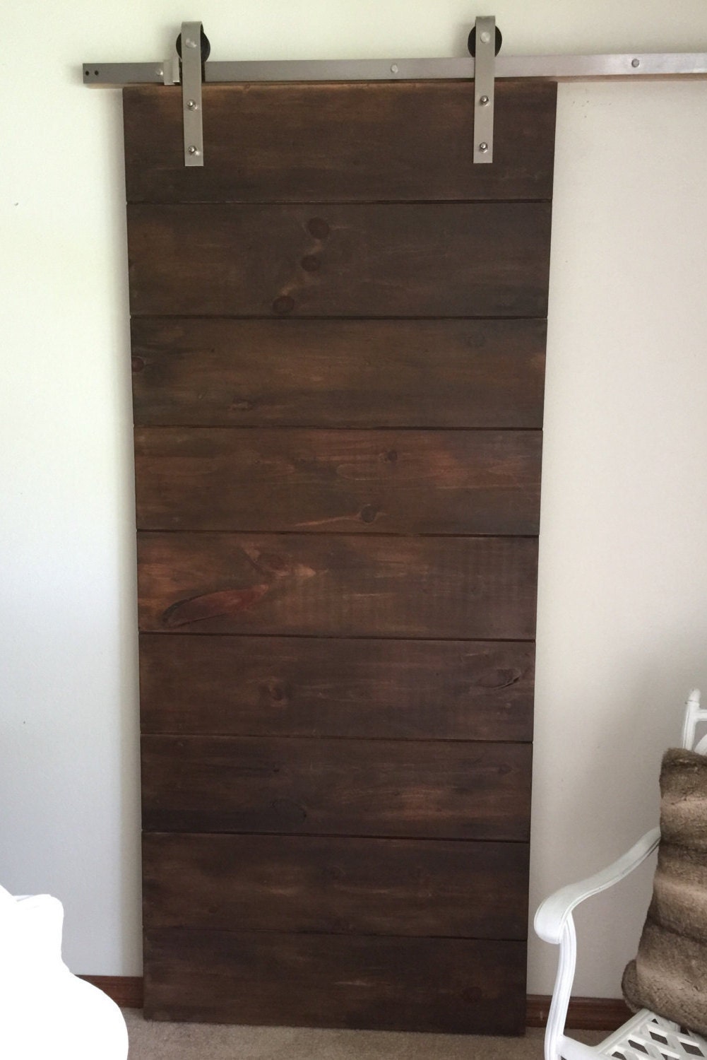 Rustic Horizontal Plank Sliding Barn Door, Custom Design