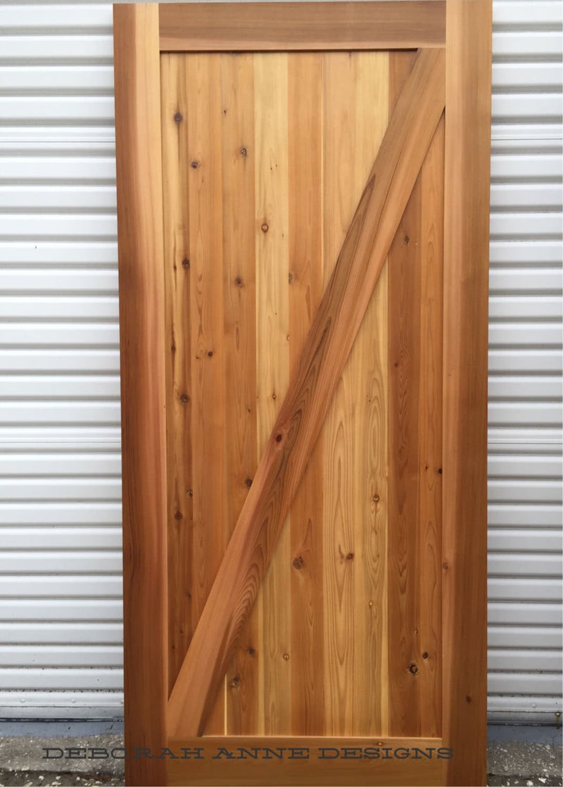 Custom Cedar Wood Z Barn Door, Interior or Exterior