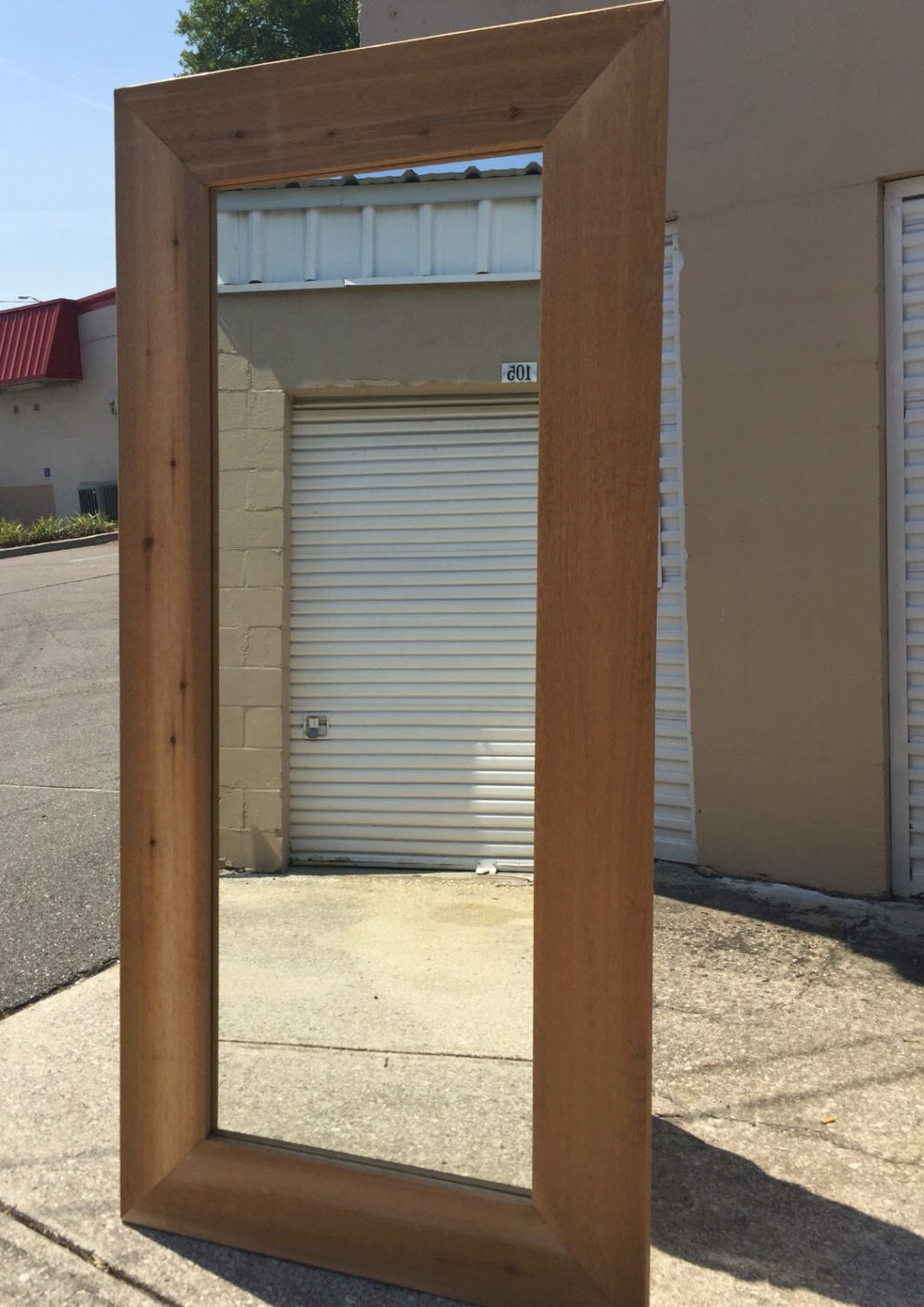 Custom Cedar Wood Mirrored Sliding Barn Door