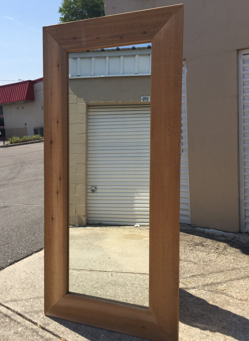 Custom Cedar Wood Mirrored Sliding Barn Door