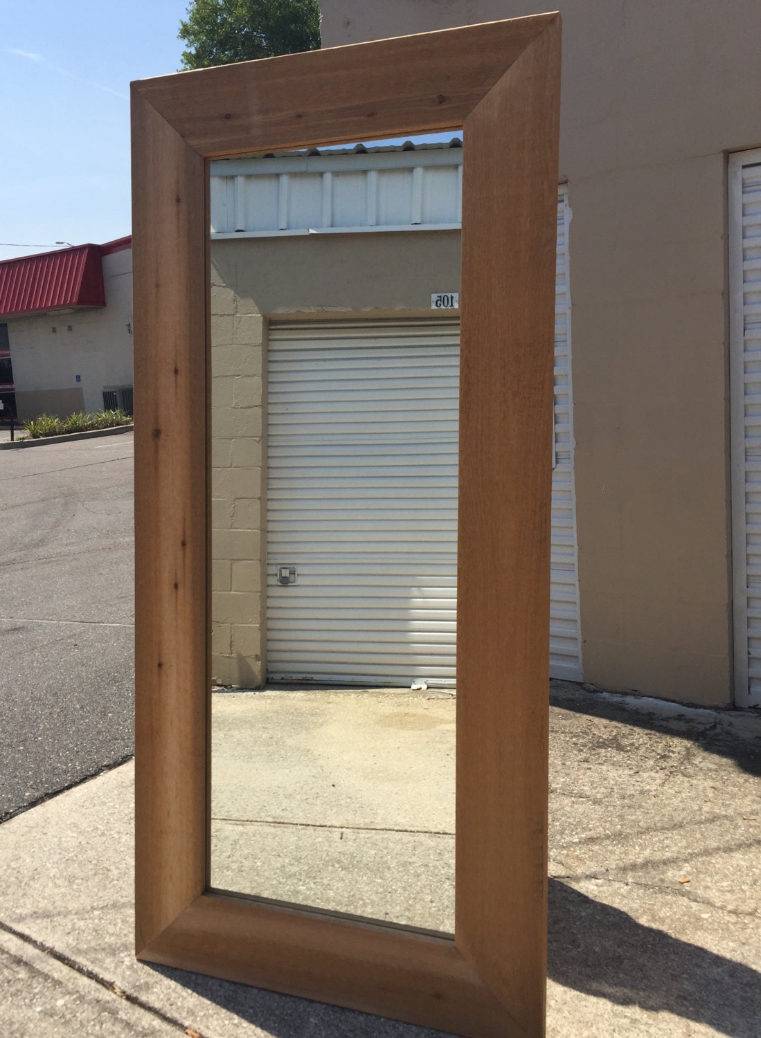 Custom Cedar Wood Mirrored Sliding Barn Door