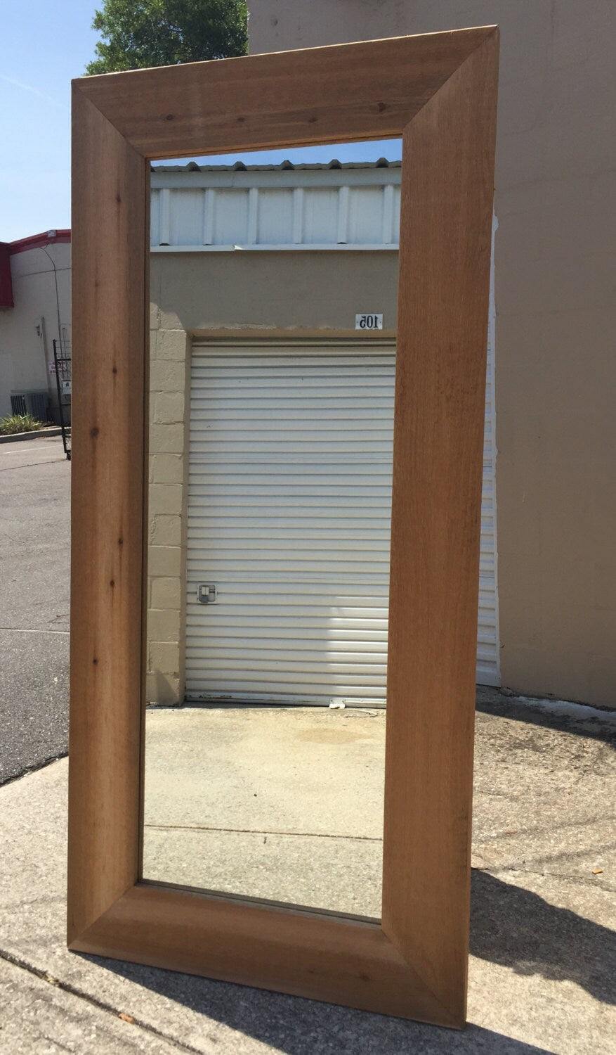 Custom Cedar Wood Mirrored Sliding Barn Door